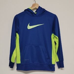 Nike Blue and Neon Green Hoodie